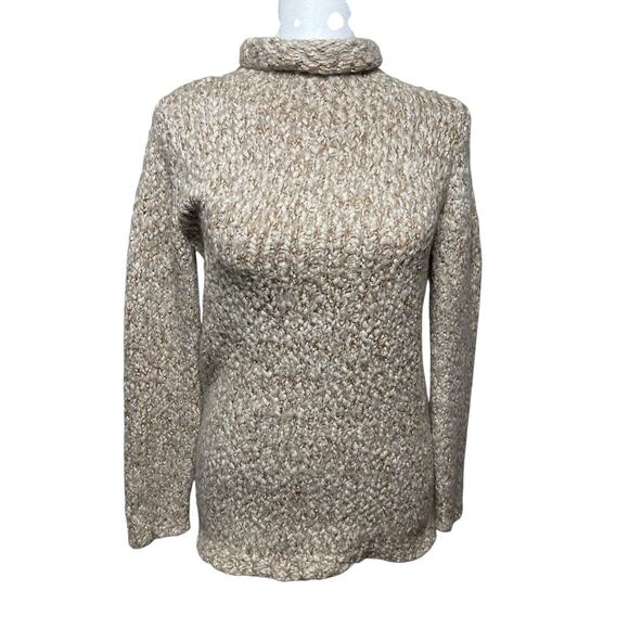 Marled Neutral Colors Chunky Knit Mock Neck Sweater Long SleevesSz XS - Picture 1 of 2